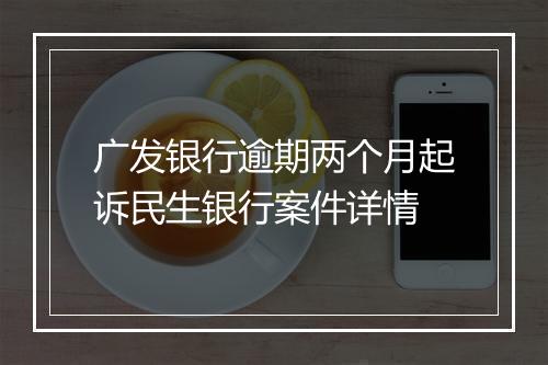 广发银行逾期两个月起诉民生银行案件详情