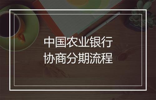 中国农业银行协商分期流程