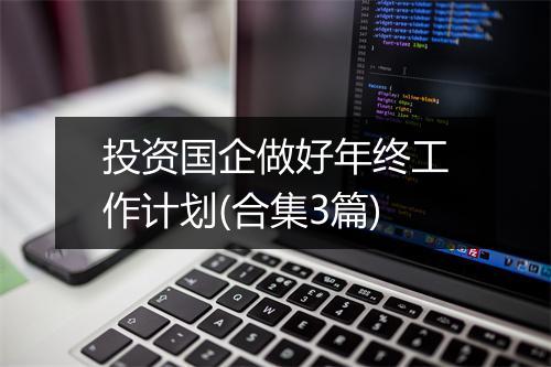 投资国企做好年终工作计划(合集3篇)