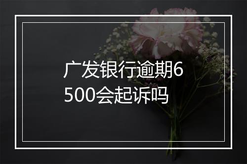 广发银行逾期6500会起诉吗