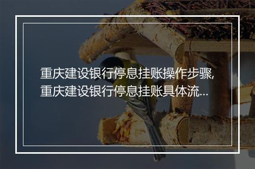 重庆建设银行停息挂账操作步骤,重庆建设银行停息挂账具体流程