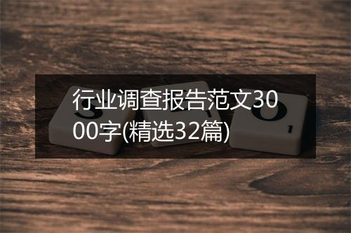行业调查报告范文3000字(精选32篇)