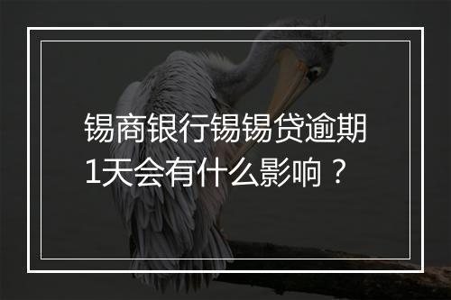 锡商银行锡锡贷逾期1天会有什么影响？