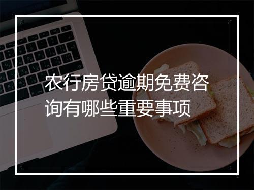 农行房贷逾期免费咨询有哪些重要事项