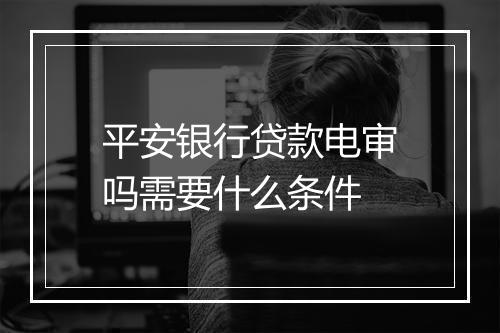 平安银行贷款电审吗需要什么条件