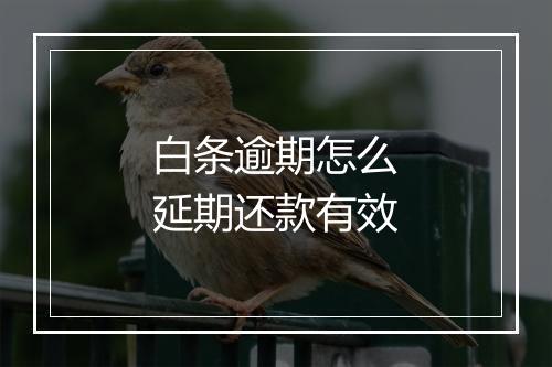 白条逾期怎么延期还款有效