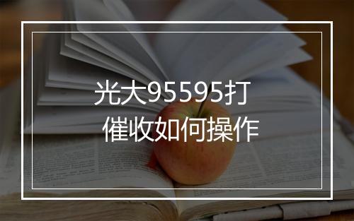 光大95595打 催收如何操作
