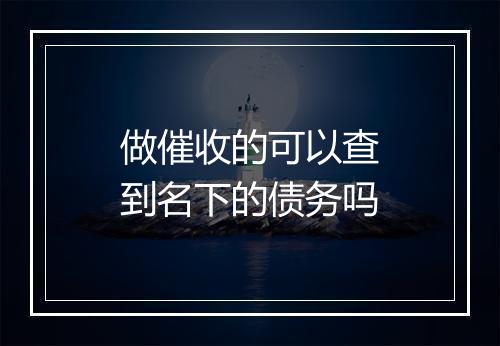 做催收的可以查到名下的债务吗