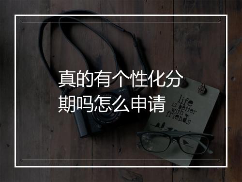 真的有个性化分期吗怎么申请