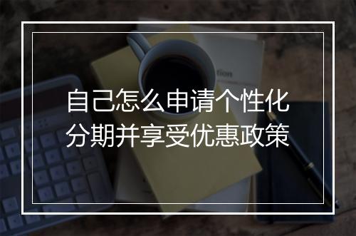 自己怎么申请个性化分期并享受优惠政策