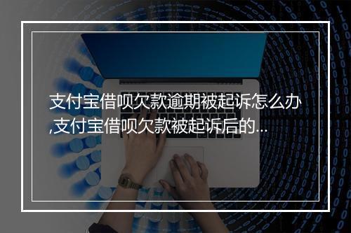 支付宝借呗欠款逾期被起诉怎么办,支付宝借呗欠款被起诉后的处理