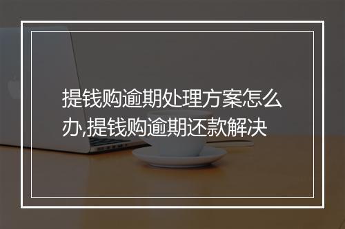 提钱购逾期处理方案怎么办,提钱购逾期还款解决