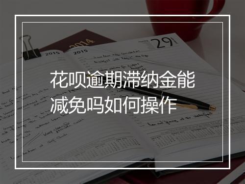 花呗逾期滞纳金能减免吗如何操作