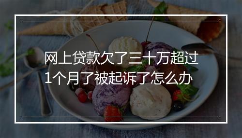 网上贷款欠了三十万超过1个月了被起诉了怎么办