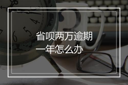 省呗两万逾期一年怎么办