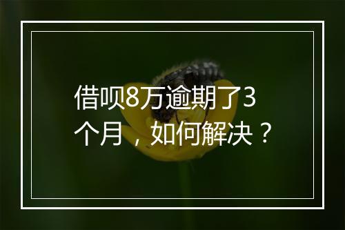 借呗8万逾期了3个月，如何解决？