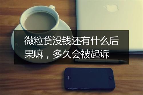 微粒贷没钱还有什么后果嘛，多久会被起诉
