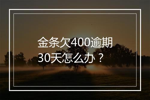 金条欠400逾期30天怎么办？