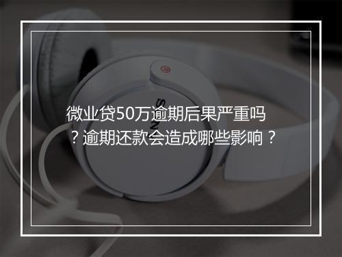 微业贷50万逾期后果严重吗？逾期还款会造成哪些影响？