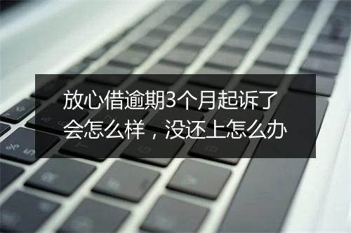 放心借逾期3个月起诉了会怎么样，没还上怎么办