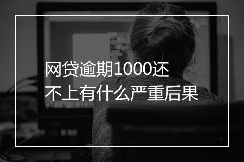 网贷逾期1000还不上有什么严重后果