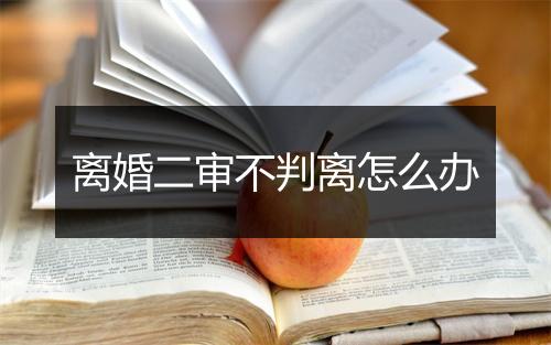 离婚二审不判离怎么办