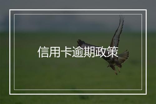 信用卡逾期政策