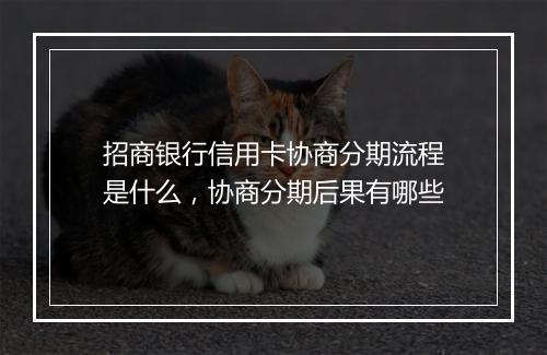 招商银行信用卡协商分期流程是什么，协商分期后果有哪些