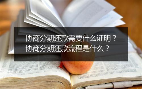 协商分期还款需要什么证明？协商分期还款流程是什么？