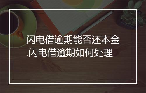 闪电借逾期能否还本金,闪电借逾期如何处理