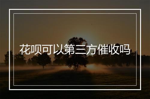 花呗可以第三方催收吗