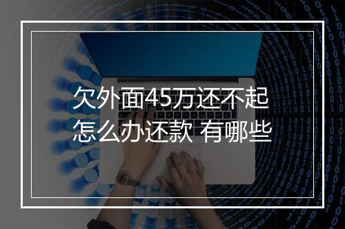 欠外面45万还不起怎么办还款 有哪些