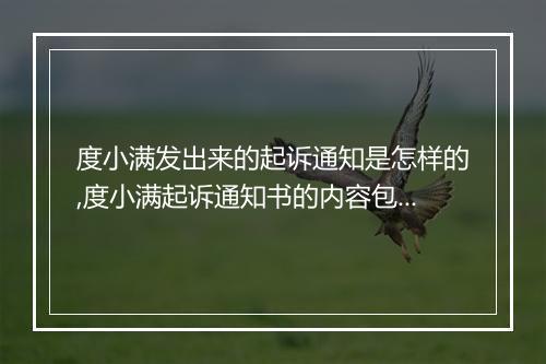 度小满发出来的起诉通知是怎样的,度小满起诉通知书的内容包括哪些