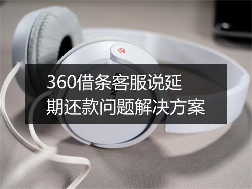 360借条客服说延期还款问题解决方案