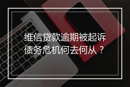 维信贷款逾期被起诉债务危机何去何从？