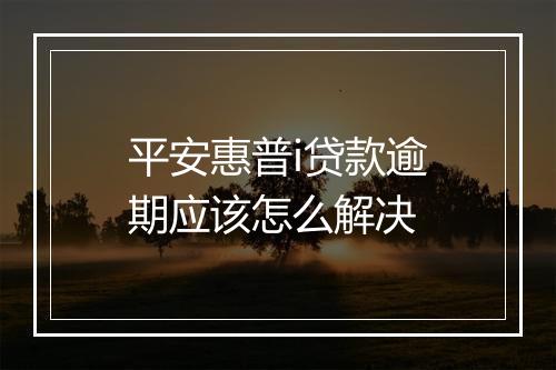 平安惠普i贷款逾期应该怎么解决