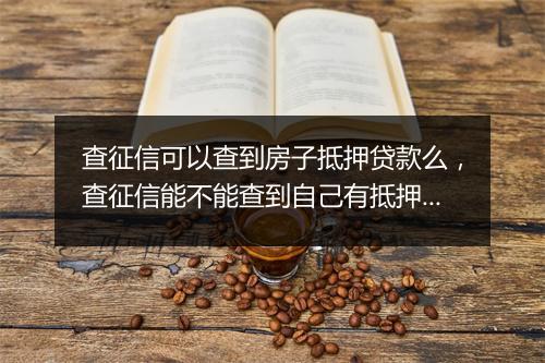 查征信可以查到房子抵押贷款么，查征信能不能查到自己有抵押过房子的