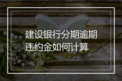 建设银行分期逾期违约金如何计算