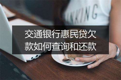 交通银行惠民贷欠款如何查询和还款