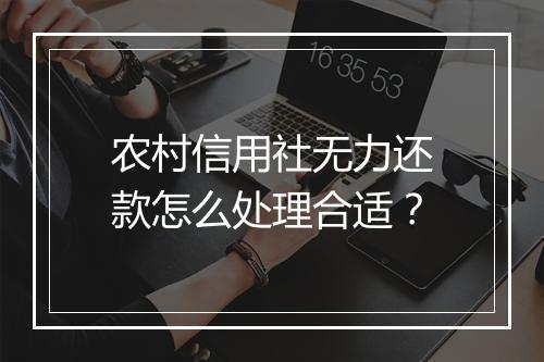农村信用社无力还款怎么处理合适？