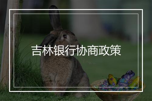 吉林银行协商政策