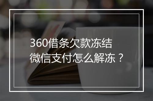 360借条欠款冻结微信支付怎么解冻？