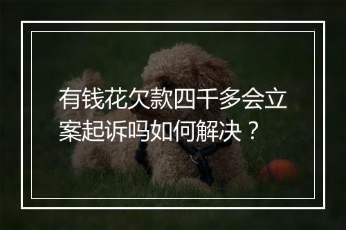 有钱花欠款四千多会立案起诉吗如何解决？