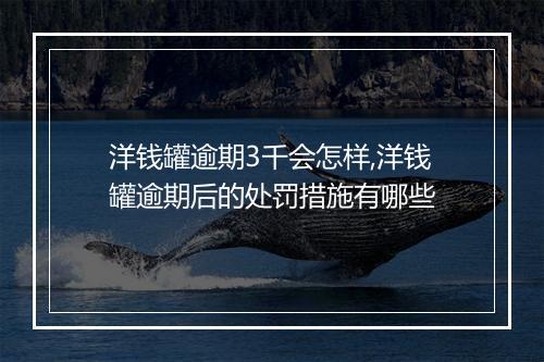 洋钱罐逾期3千会怎样,洋钱罐逾期后的处罚措施有哪些