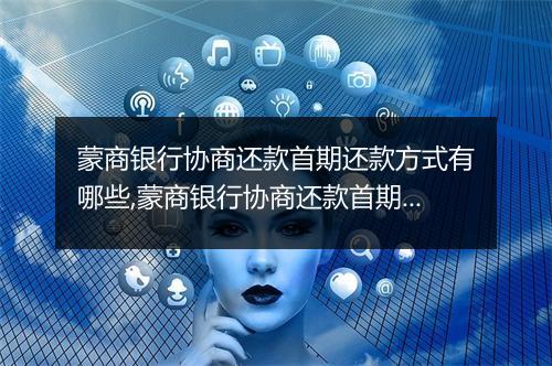 蒙商银行协商还款首期还款方式有哪些,蒙商银行协商还款首期还款途径