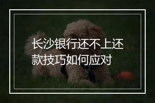 长沙银行还不上还款技巧如何应对