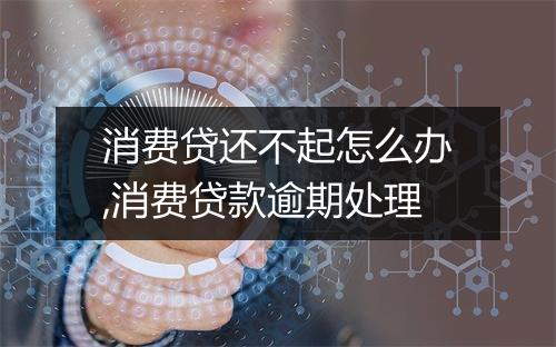 消费贷还不起怎么办,消费贷款逾期处理