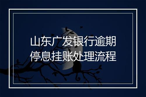 山东广发银行逾期停息挂账处理流程
