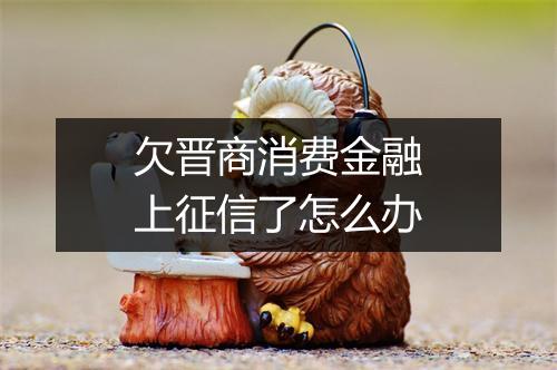 欠晋商消费金融上征信了怎么办