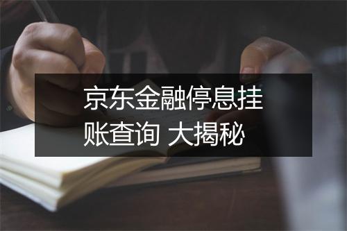 京东金融停息挂账查询 大揭秘